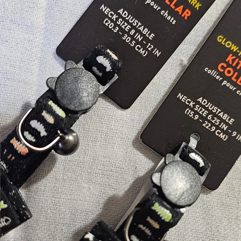 Thrills & Chills Glow In The Dark Fishbones Kitten/Cat Collar